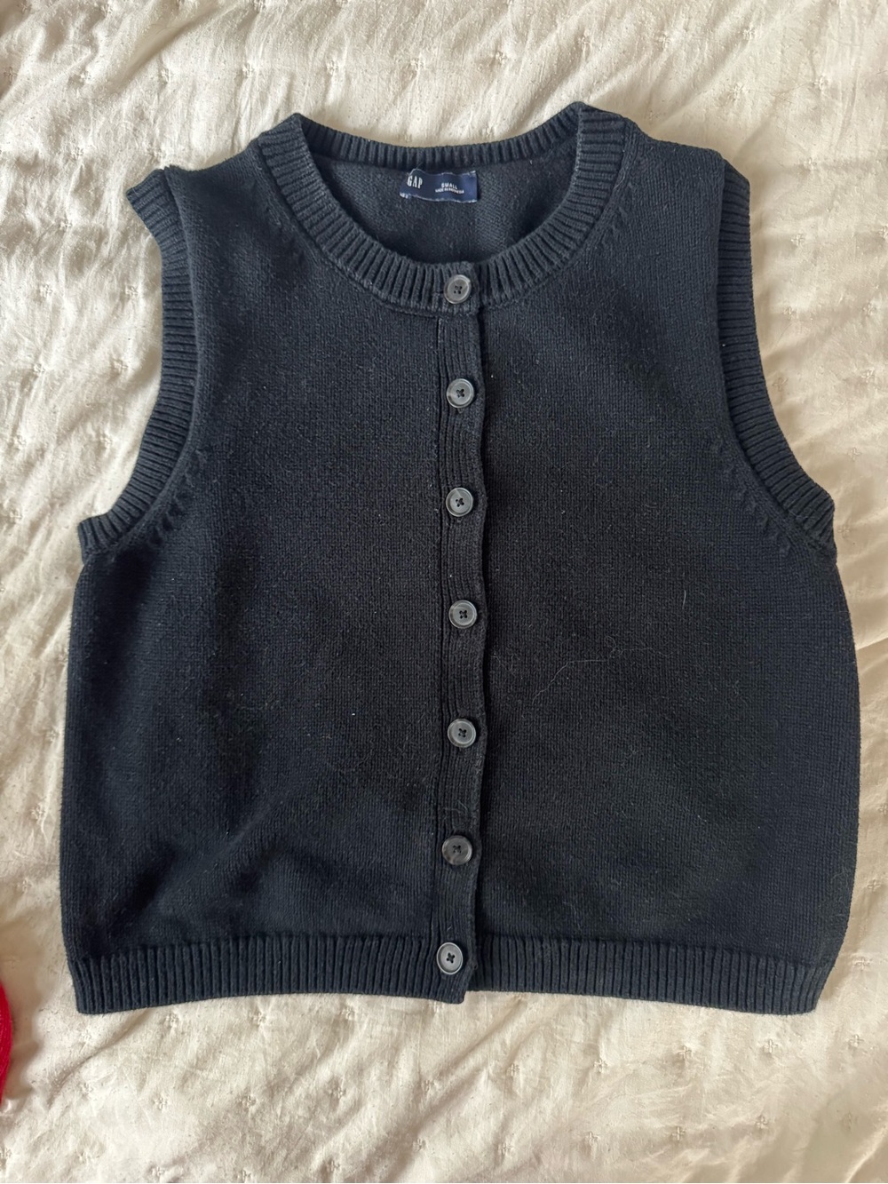 GAP Cotton Button-Front Sleeveless Knit Sweater